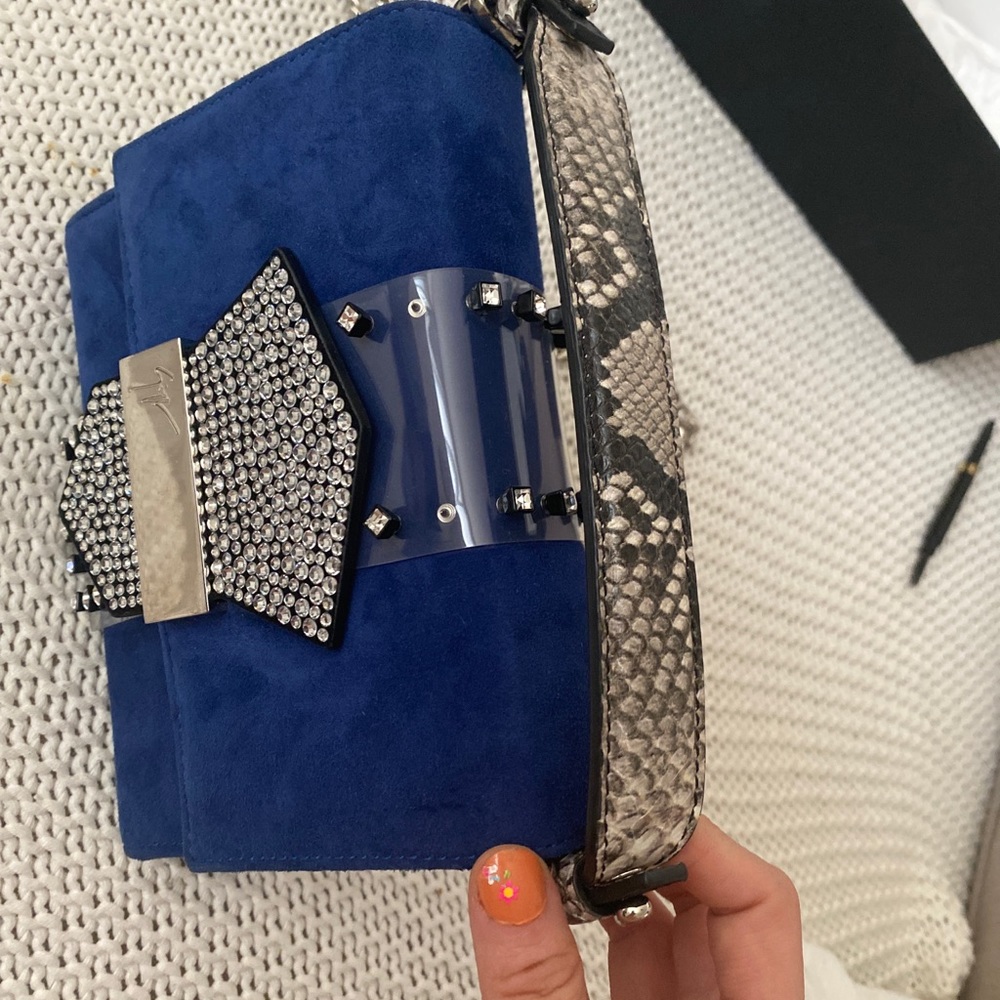 Giuseppe Zanotti 3 ways Suede Leather purse - Picture 10 of 15